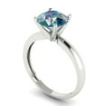 thumbnail image 2 of Solitaire Engagement Ring for Women - 2ct Blue Moissanite in 18K White Gold Promise Ring, 2 of 6