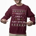 thumbnail image 2 of Funny Christmas Sweatshirt, Most Likely To Flirt With HR Xmas Sweater, Office Party Holiday Sweatshirt, 2 of 5