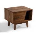thumbnail image 7 of Mid Century Walnut Light Brown Nightstand with One Drawer and One Shelf, 7 of 7
