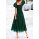 thumbnail image 2 of Vestido PRETTYGARDEN 2025 Midi de Tul con Fruncido Verde Oscuro M, 2 of 7