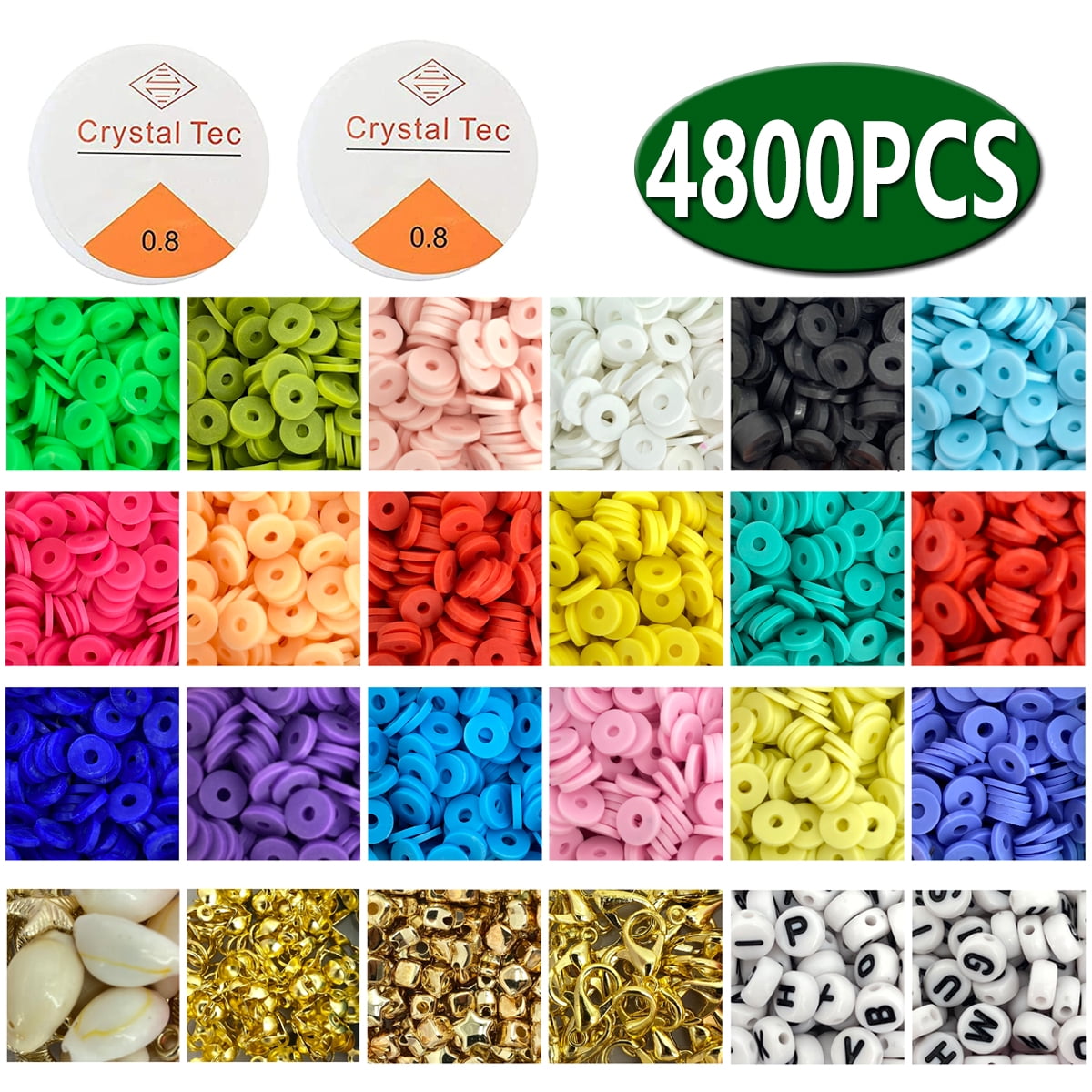 Bracelet Making Kit Jewelry Making Bracelets Necklace Earring DIY Craft Jewelry Kit Gift for Teen Girls, 4800 Pcs