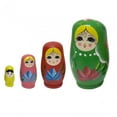 thumbnail image 5 of yotijay 4 Piece Russian Nesting Dolls Dolls Traditional Handmade Wooden Toys, Stackable, green, 5 of 9