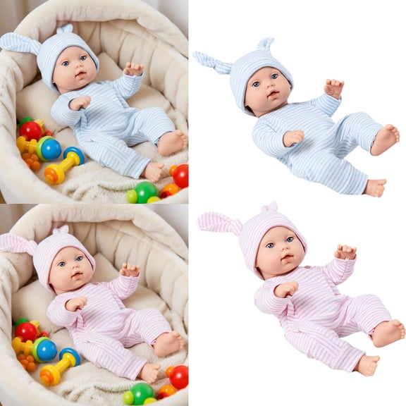 Baby Doll, 12 inch Reborn Baby Dolls, Baby Toys for Toy 1-3 3-6 Year Old, Realistic Baby Doll, for Baby Doll Gifts for 1 Year Old, Christmas Gifts, Soft Touch PVC Baby Dolls (Blue)