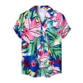 thumbnail image 1 of Camisas Para Hombre XXL Camisas de un solo pecho de primavera y verano para hombre, camisas de vacaciones al libre con bolsillo de manga corta y solapa con estampado informal para playa (Green, XXL), 1 of 7