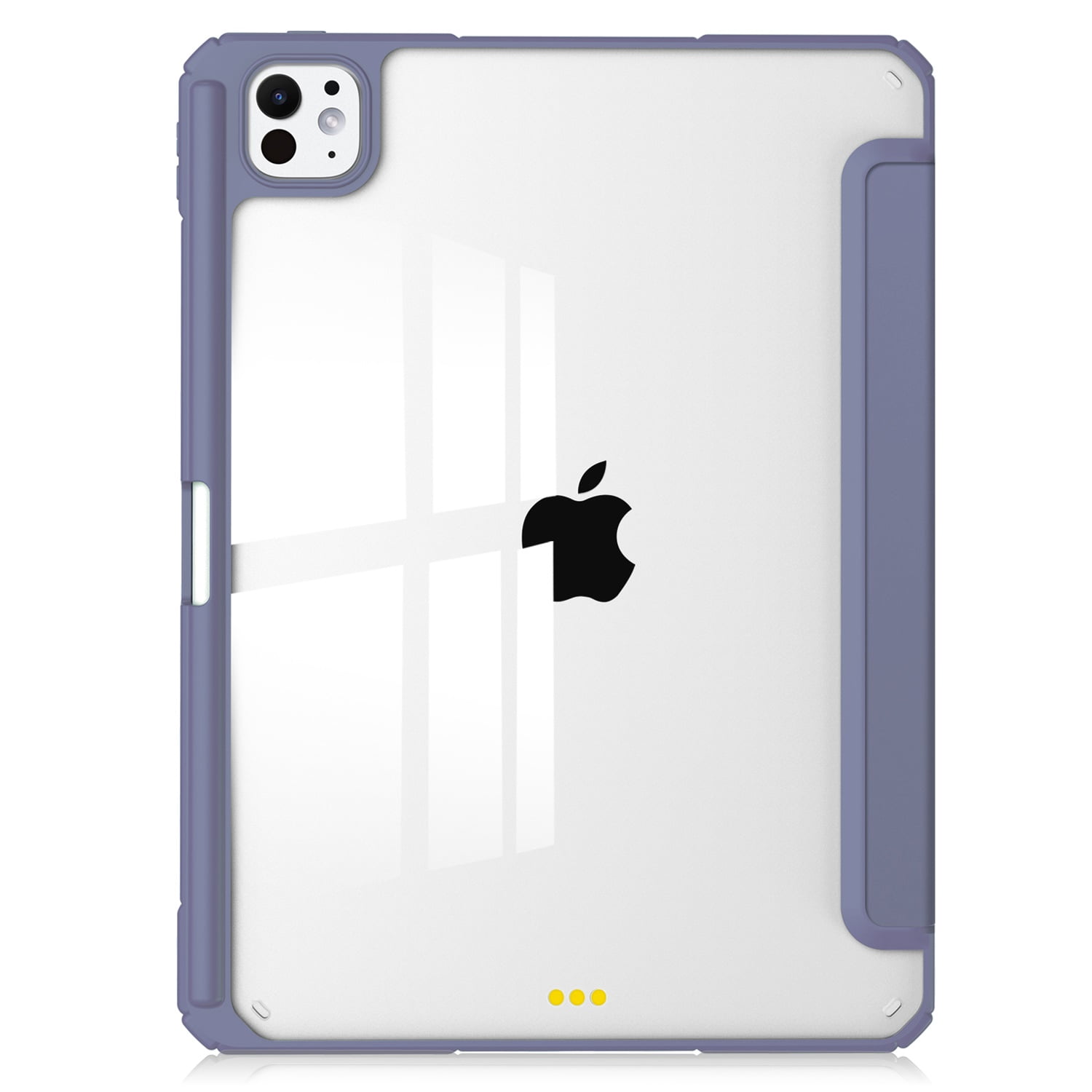 SaniMore Case for Apple iPad Pro 13 (2024), Auto Sleep/Wake Shock Resistant [Built-in Pencil Holder] Flip Stand [Dual Angle] Transparent Slim Lightweight Anti-fall Tablet Shell, Lavender