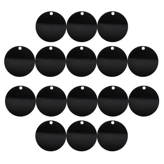ELAYARD 30Pcs Engravable Keychains Blank Black Acrylic DIY Accessories for Beginners