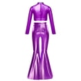 thumbnail image 4 of Haitryli Girls' Sequin Dance Clothes Set Hip Hop Jazz Modern Dancing Outfits Theme Party Dancewear Recital Suit Purple 14, 4 of 7