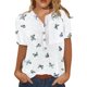 thumbnail image 1 of VISgogo Blusa Femenina, Patrones Estampados Camisa de Manga Corta Tops Casuales con Botones para Primavera Verano, S/M/L/XL/XXL VISgogo  moda, 1 of 2