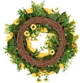 thumbnail image 3 of Spring Wreath Sunflower Wreath for Front Door 18 Inch Summer Wreath Door Wreaths Wall Decor-Yellow, 3 of 7