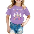 thumbnail image 3 of Gzbliryd Easter Crewneck T-Shirt Short Sleeve Tees Crew Neck Easter T Shirts for Boy Easter Holiday Tops Short Sleeve Tees (Purple,3-4 Years), 3 of 3