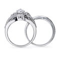 thumbnail image 4 of BERRICLE Sterling Silver Wishbone Wedding Engagement Rings 1.3 Carat Cubic Zirconia CZ Woven Ring Set for Women, Rhodium Plated Size 6.5, 4 of 16