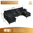 thumbnail image 2 of Lovableguy U Shape Modular Sectional Sofa,Modern Chenille Comfy Modular Cloud Couch with Movable Ottomans,Memory Foam & Double Cushion,6 Seat Upholstery Sectional Couch for Living Room,Office,Black, 2 of 7