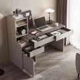 thumbnail image 3 of Wooden Vanity Office Desks Studying Executive Storage Drawers Office Desk Conference Keyboard Scrivania Ufficio Lavoro Furniture My Lux Decor Round, 3 of 13