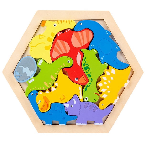 Juguete para , Rompecabezas de Madera, Desarrollo de Inteligencia Infantil, Rompecabezas Educativo Rápido para Rompecabezas Estilo Dinosaurio