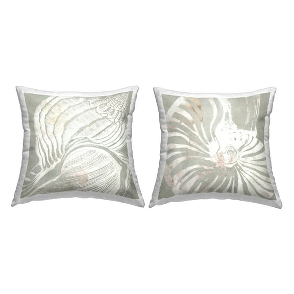 Stupell Industries Seashell Notches Close Up Decorative Printed Throw Pillow Design by Carol Robinson.