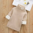 thumbnail image 2 of Odeerbi Turtleneck Sweater for Kids Autumn Winter Boys Girls High Collar Pullover Plush Thickened Sweater Khaki, 2 of 4