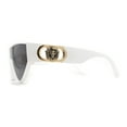 thumbnail image 4 of Womens Lion Emblem Triangular Shield Luxury Fashion Sunglasses White Black, 4 of 4