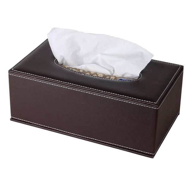 High-end Fashion Pu Leather Tissue Box Holder Business Black,Rectangular Tissue Box Cover,Napkin Holder Drawer Paper Dispenser