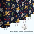 thumbnail image 6 of Navy Mexican Skull Pattern Shower Curtain 72"x84" ,Bathroom Decorative Shower Curtains Set with 12 Hooks,Modern Waterproof Washable Shower Curtain, 6 of 6