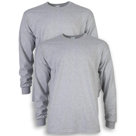 Gildan Men's ultra cotton long sleeve t-shirt, 2-pack, up to size