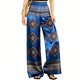 thumbnail image 1 of Pantalones Elásticos Estampados de Satén para Mujeres, Cintura Elástica con Bolsillos, Pantalones Casuales Elegantes para Vacaciones Y Fiesta, 1 of 6