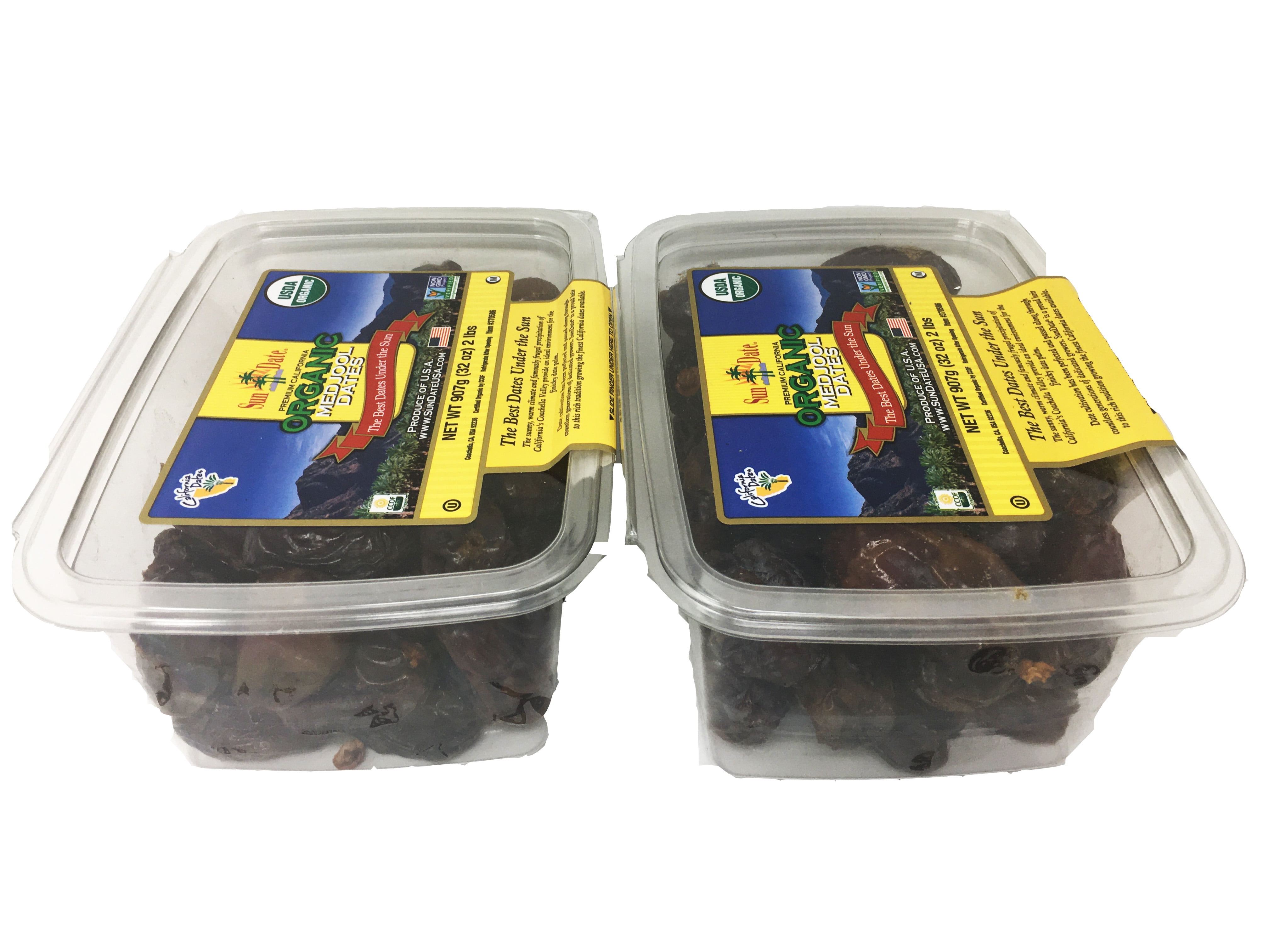 Sun Date Premium California Organic Medjool Dates Pack of 2