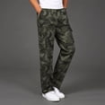 thumbnail image 2 of Hwmodou Men Pants Workout Mens Fashion Casual Loose Cotton Plus Size Pocket Lace Up Camouflage Elastic Waist Pants Overall Sports Casual Clothes For Man, 2 of 9