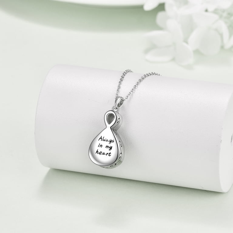 Teardrop Cremation Urn Keychain - Always In My Heart Memorial Pendant For Ashes, Stainless Steel Keepsake For Loved Ones