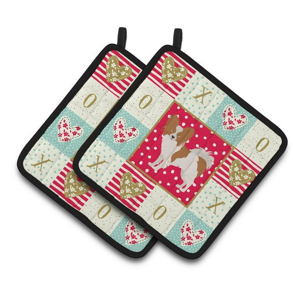 Papillon #1 Love Pair of Pot Holders