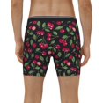 thumbnail image 4 of Salouo Ripe Red Cherry Pattern Men's Boxer Briefs, Soft & Breathable Underwear Elastic Waistband Briefs for Men,1-Pack, 4 of 7