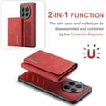 thumbnail image 5 of SaniMore Case for Oneplus 12 6.1" 2023, PU Leather Case Soft TPU Inner Detachable Magnetic Folding Wallet Card Slots Kickstand Anti-drop Shockproof 360°Protection Case for Galaxy S24, Red, 5 of 9