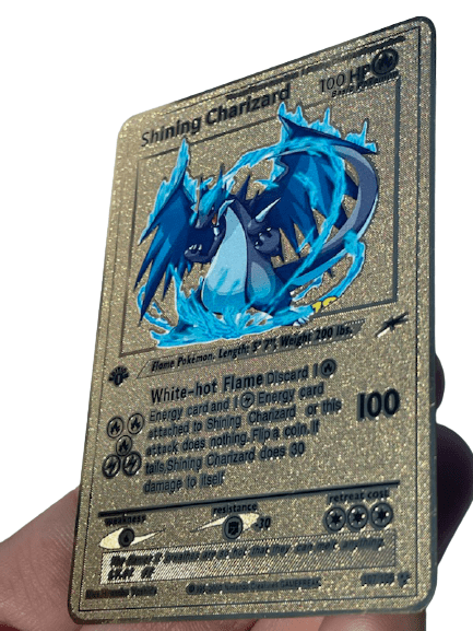 Metal Gold Pokemon Shining Charizard Trading Card France