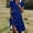 Blue, variant on Generic Womens Sparkly Dress Fashion Glitter Short Sleeves Lapel V-Neck Loose Casual Midi Dresses Polka Dot Party Dress