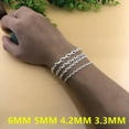 thumbnail image 4 of K-KED Fine Pure S990 Sterling Silver Bracelet Women Men Solid Silver Cable Link -7inch-5mm, 4 of 7