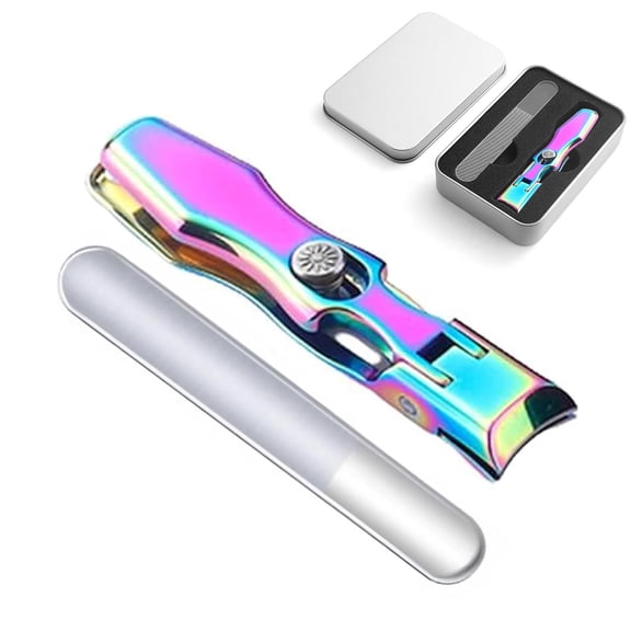 Ultra Wide Jaw Opening German Nail Clippers - Telescopic Toenail Clippers for Seniors, Portable Anti Splash (Colorful)