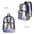 thumbnail image 2 of ZIATUBLES Clear Backpack Heavy Duty 17 Inch, Soccer Ball Star Print Fabric & PVC Transparent Bookbag With Front & Side Pockets, Sturdy See Through Backpack for School Security, 2 of 7