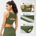 thumbnail image 3 of Push up Sports Bra for Women Sexy Hollow Crop Tops with Removable Cups Workout Fitness Yoga Bra - Green, 3 of 7