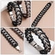 thumbnail image 2 of Pulsera trenzada de cuero para hombre, pulsera de cadena estilo punk personalizada., 2 of 6