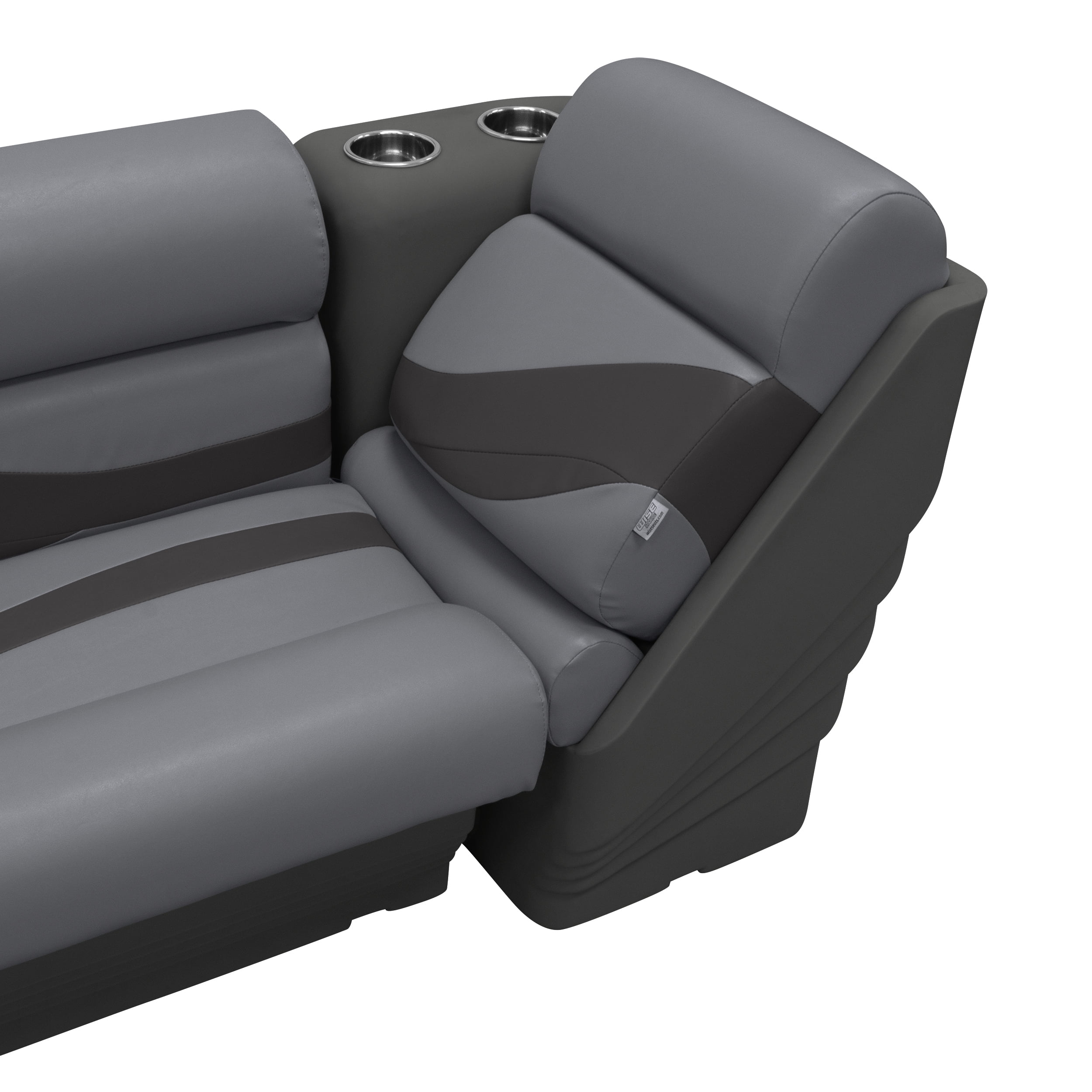 Wise BM13006L-1890 Premier Series Pontoon Lean Back Recliner - Left Radius, Slate / Dark Neutral