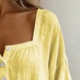 thumbnail image 6 of Only Moment Spring Tops for Women 3/4 Sleeve Square Neck Jute Blouses Business Casual Outfits Loose Fit Yellow,M, 6 of 9