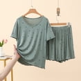 thumbnail image 5 of Naittoop Modal Soft Shorts Pajamas Sets for Women Cute Heart Print Summer Short Sleeve Sleepwear 2 Piece Lounge Sets, 5 of 5