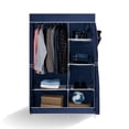 thumbnail image 2 of Closet Armable Ropero Pequeño de 2 Secciones Largo 105cm Azul 165*105*45cm Marthing Ropero Multifuncional Gran Capacidad para Mudanzas y Espacios Temporales Armario Portatil Facil de Armar, 2 of 11