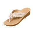 thumbnail image 2 of Orthopedic Sandals with Arch Support Flip Flops for Women Comfortable Flower Platform Wedge Sandals Dressy Slip on Thong Slippers for Summer Beach Walking, 2 of 6
