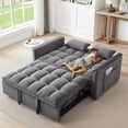 thumbnail image 7 of 3 in 1 Sleeper Sofa Bed,Velvet Convertible Sofa Bed Pull-Out Bed Couch With Side Pockets,55'' Loveseat Sleeper Sofa with Adjustable Backrest for Livingroom,Bedroom,Apartment and Small Space,Gark Gray, 7 of 7