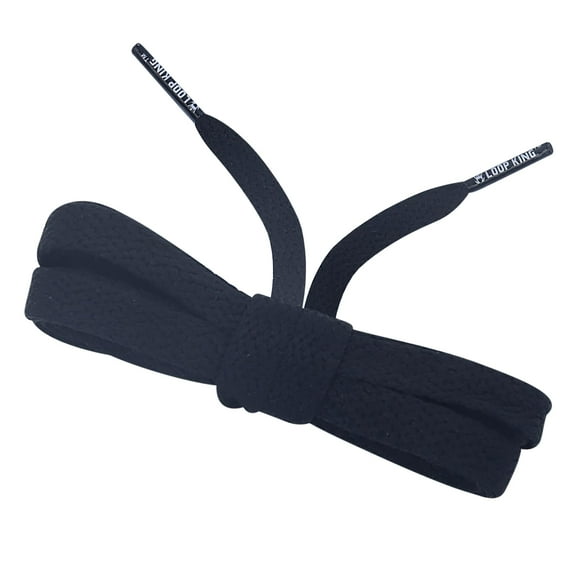 Loop King Shoe Laces- Premium Flat Cotton Laces for Sneakers with Durable Plastic Tips - Perfect for Athletic Adults and Kids – Black ansd Clear Plastic Tips - 1 Pair 35 inch