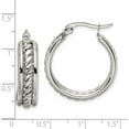 thumbnail image 5 of Stainless Steel Polished Twisted Middle 25mm Diameter Hoop Earrings (25.65 X 25.25) Made In China sre510, 5 of 5