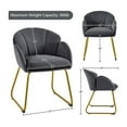 thumbnail image 2 of Contemporary Flower Petal Velvet Accent Chair, Sturdy Gold Metal Frame Small Space Armchair for Lounge Bedroom Office, Dark Gray, 2 of 5