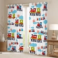 thumbnail image 2 of Homewish Kawaii Train Black Out Curtains,Cartoon Vehicles Car Curtains Pack of 2 (42x63 Each),Red Blue White Bedroom Curtains For Boys Teens,Microfiber Bedroom Decor, 2 of 6