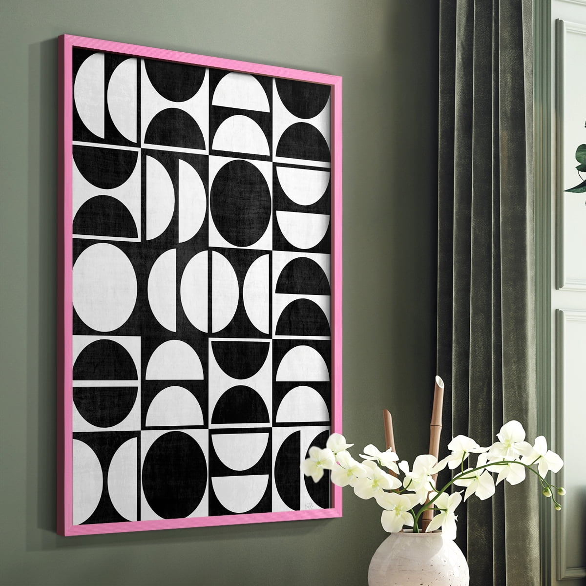 Modern Semis in Pink Solid Wood 11 x 14 Framed Print