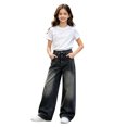 thumbnail image 6 of Glisme Little Girls Denim Pants Wide Leg Jeans With Pockets Autumn Casual Girls Baggy Trousers, 6 of 8